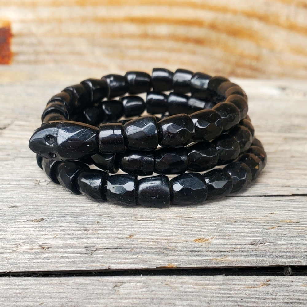 vintage czech glass snake bracelet